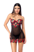 MA7619 Removable Straps Babydoll with Matching Panty